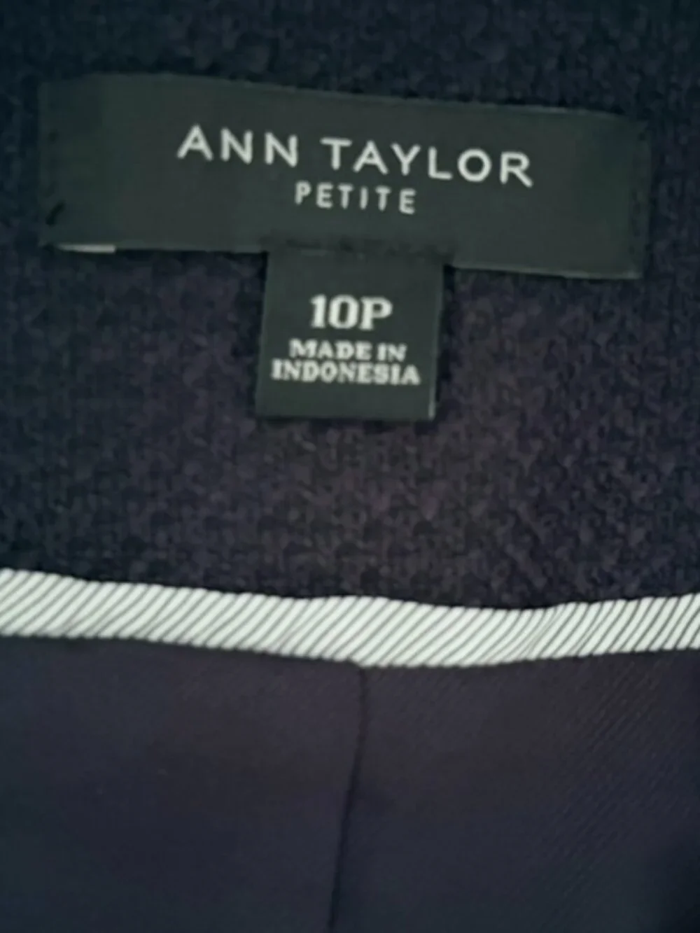 Vintage ANN TAYLOR True Navy Textured Blazer